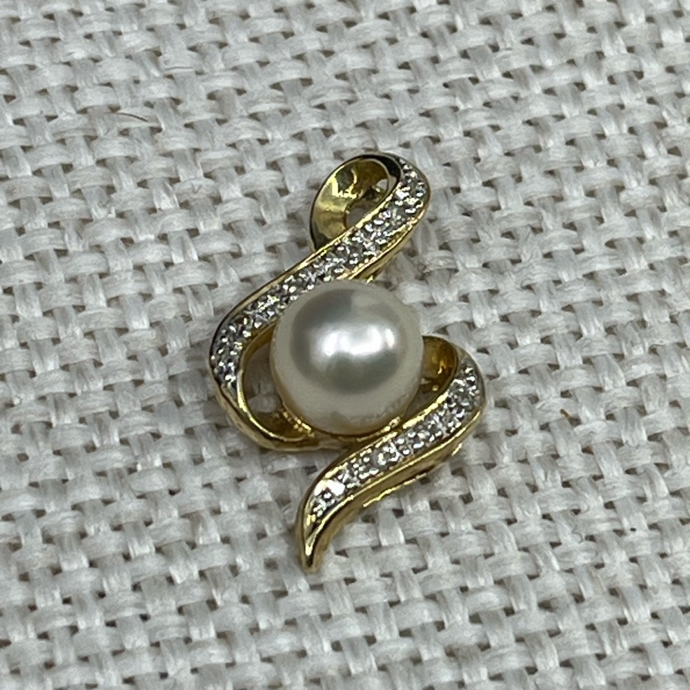 ✨ Vintage 14K Gold Akoya Pearl Pendant – 585 CSL Estate Jewelry - Picture 5 of 14